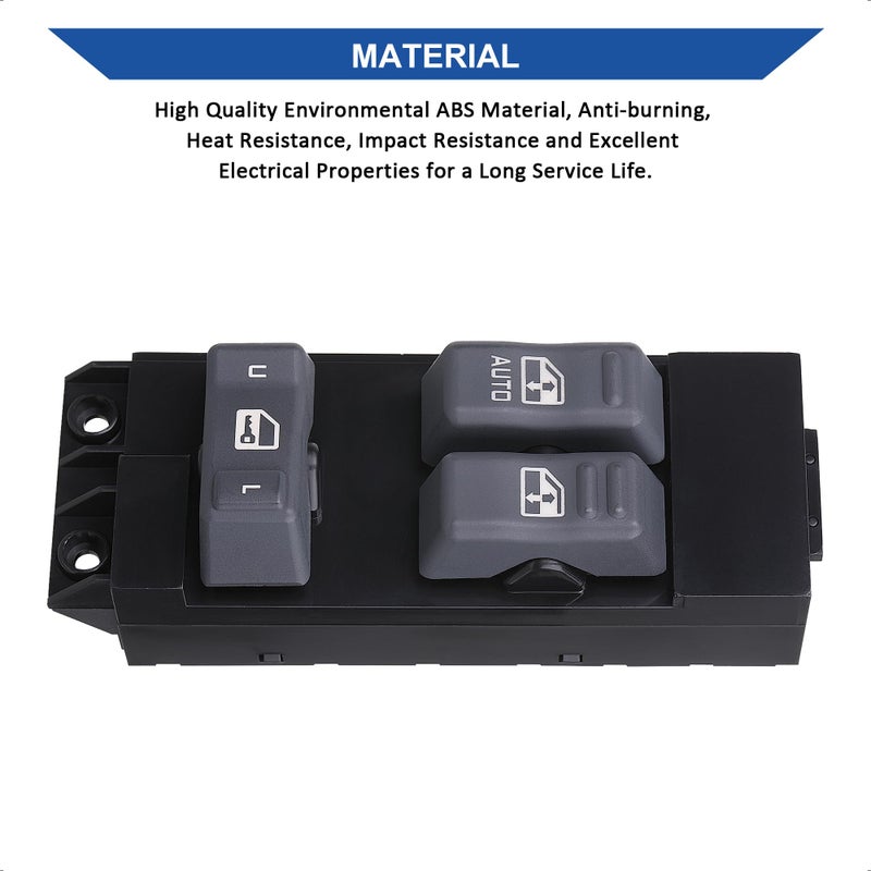AiYiGu Driver Side Power Window Control Switch Gray Buttons, Compatible with 1999-2002 Chevrolet Silverado and GMC Sierra 1500 2500 3500, Replace OE 19259957, 901-117, 15047637, 2-Doors Pickup Truck - Image 5